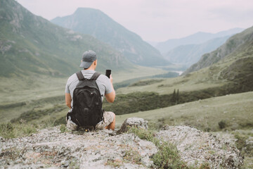 hiker in the mountains