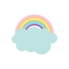 rainbow cloud icon, flat style