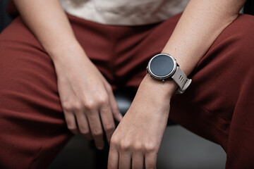 outfit fashion details, young woman   ware watch