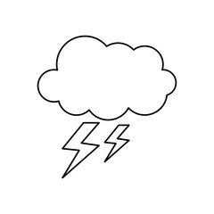 stormy cloud icon, line style