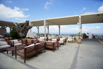 The restaurant in Santorini island, Greece, Europe