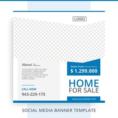 Editable Home House For Sale Real Estate Banner Mockup Template Promotions