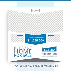 Editable Home House For Sale Real Estate Banner Mockup Template Promotions