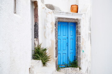 Retro doors in Santorini island Greece, Europe