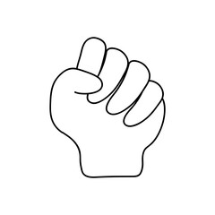 protest concept, Human hand with fingers folded into fist, line style