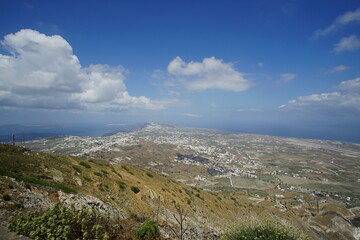 The beautiful landscape of Santorini island in Greece, Europ