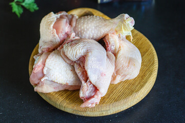 chicken in tomato sauce piece of vegetables chunk fried chakhokhbili or chashushuli second course food background top view copy space for text organic eating healthy