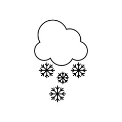 weather concept, cloud with snowflakes icon, line style