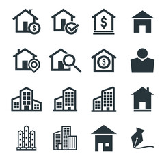 Property logo set. Real estate icon set on white background.