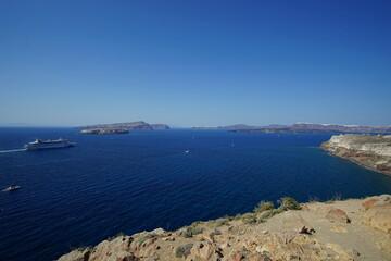 The beautiful sea view from Santorini island in Greece, Europe