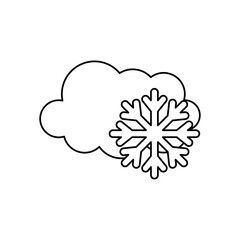 weather concept, cloud and snowflake icon, line style