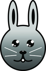 Hare colored icon. Cartoon cute rabbit icon