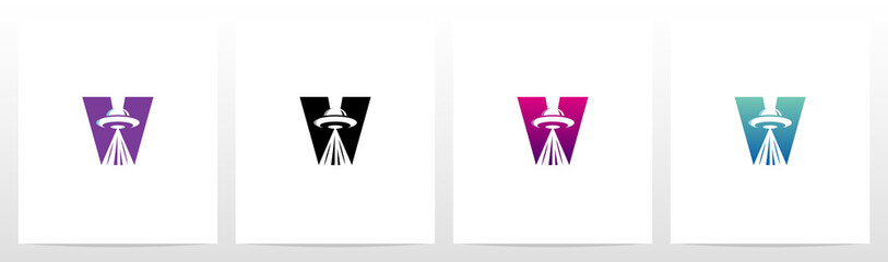Flying Saucer On Letter Logo Design V