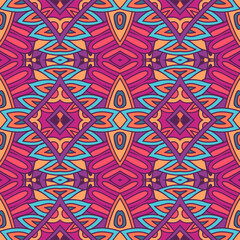 Tiled ethnic boho pattern for fabric. Abstract geometric mosaic vintage seamless pattern ornamental.