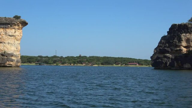 View of Hells Gate  on the Possum Kingdom Lake. View from a boat.