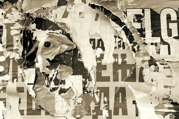 Blank brown beige creased crumpled paper texture background old grunge ripped torn vintage collage posters placard