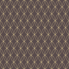 Seamless ornament. Modern background. Geometric modern brown and golden pattern