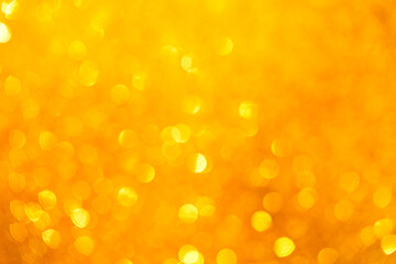 Golden bokeh background, Abstract background bokeh blurred, Shiny bokeh light effect.