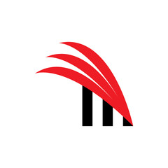 M letter with Wing logo design vector