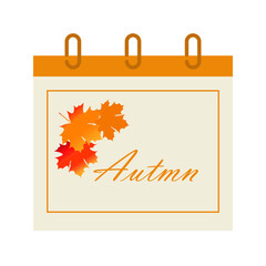 calendar with autumn leaves