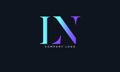 Creative and Minimalist Letter LN Logo Design Icon, Editable in Vector Format in gradient Color.