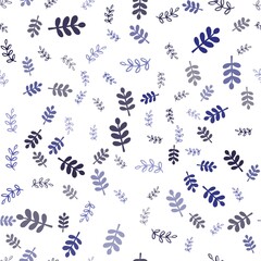 Dark Purple vector seamless natural artwork with leaves, branches. Creative illustration in blurred style with leaves, branches. Pattern for design of fabric, wallpapers.