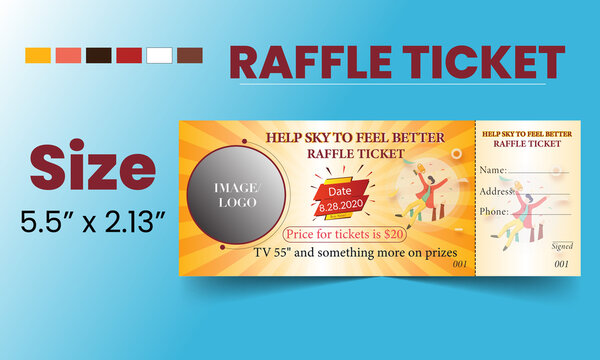 raffle ticket template or event ticket template or tickets template for raffle