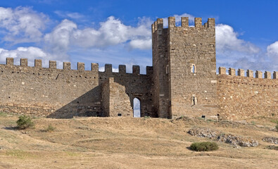 ancient historic Genoese castle or fortress