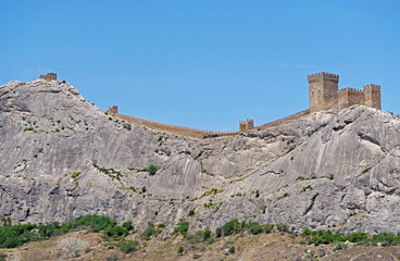 ancient historic Genoese castle or fortress