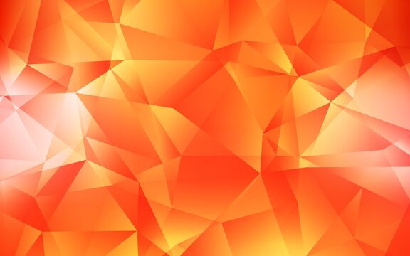 Light Orange vector triangle mosaic background. Creative illustration in halftone style with triangles. Pattern for a brand book's backdrop.