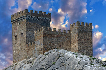 ancient historic Genoese castle or fortress