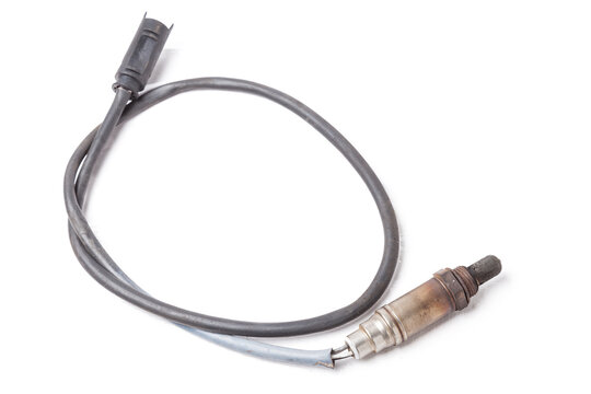 Lambda probe - metal cable oxygen sensor device designed to register the amount of remaining oxygen in the exhaust gases of a car engine located in the exhaust system.