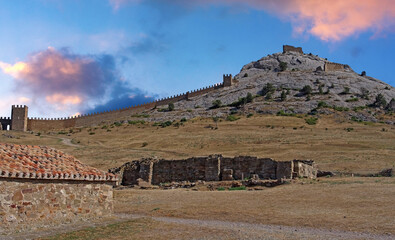 ancient historic Genoese castle or fortress