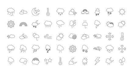 icon set of weather, line style
