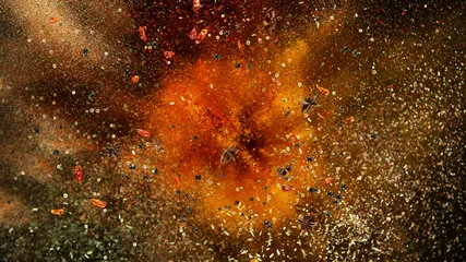 Fototapete Rund Freeze motion of spice explosion © Jag_cz