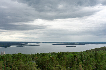 clouds over lake