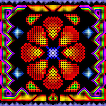pattern huichol mexican art background illustration in vector format