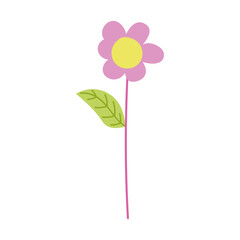 flower stem petals decoration cartoon isolated icon design