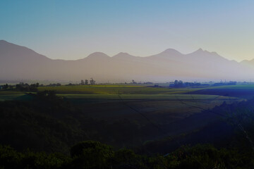 Fototapeta premium farmland and mountain view
