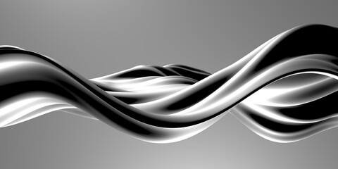 Metallic abstract wavy liquid background
