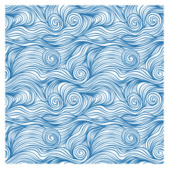 Fototapeta na wymiar Seamless pattern with twisted lines waves. Design for backdrops and colouring book with sea, rivers or water texture.