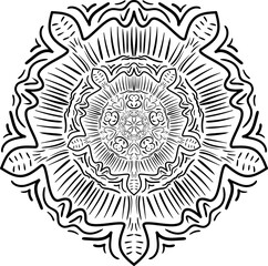 Mandala for greeting card, case print, etc. Abstract patterns. Diwali pattern black and white. Vector illustration