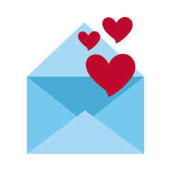 fallings hearts in envelope message love romantic passion feeling flat style icon