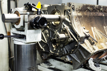 Fototapeta premium Industrial restoration of machine parts.
