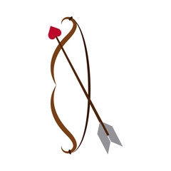 arrow bow heart head love romantic passion feeling flat style icon