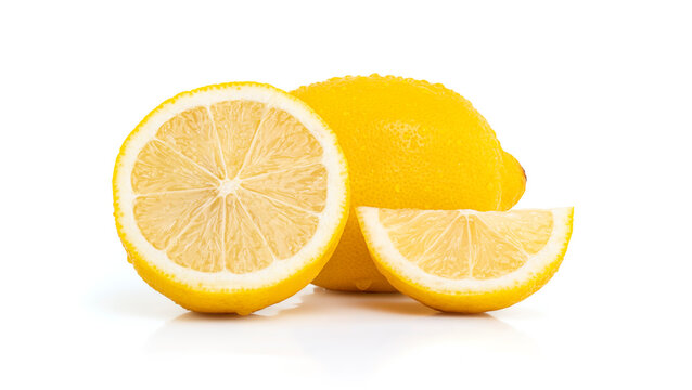 Fresh lemon isolated on white background with clipping path.