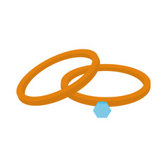 wedding rings love celebration flat style icon