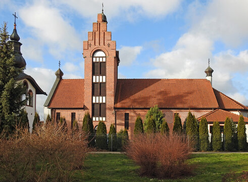 built at the end of the 20th century on the basis of the old fire station, the Greek Catholic church dedicated to Saint Andrew the Apostle in the city of Bartoszyce in Warmia and Masuria in Poland
