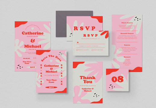 Tropical Wedding Invitation Suite Layout