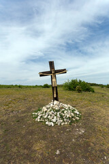 Crucifix near the village of Zsambek, Hungary